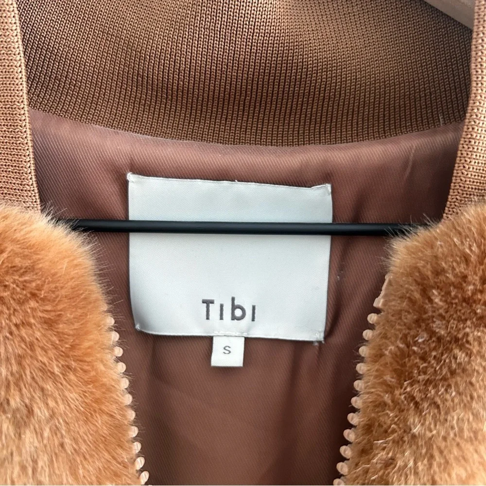 Tibi Luxurious Brown Faux Fur Track Jacket - Picture 4 of 6